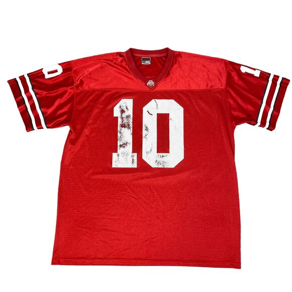 Ohio State Football Jersey 2XL Men’s Adult Buckeyes Red #10 Atlantis Distressed - Picture 1 of 9